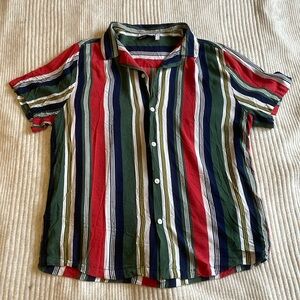 ASOS DESIGN revere shirt in summer stripe